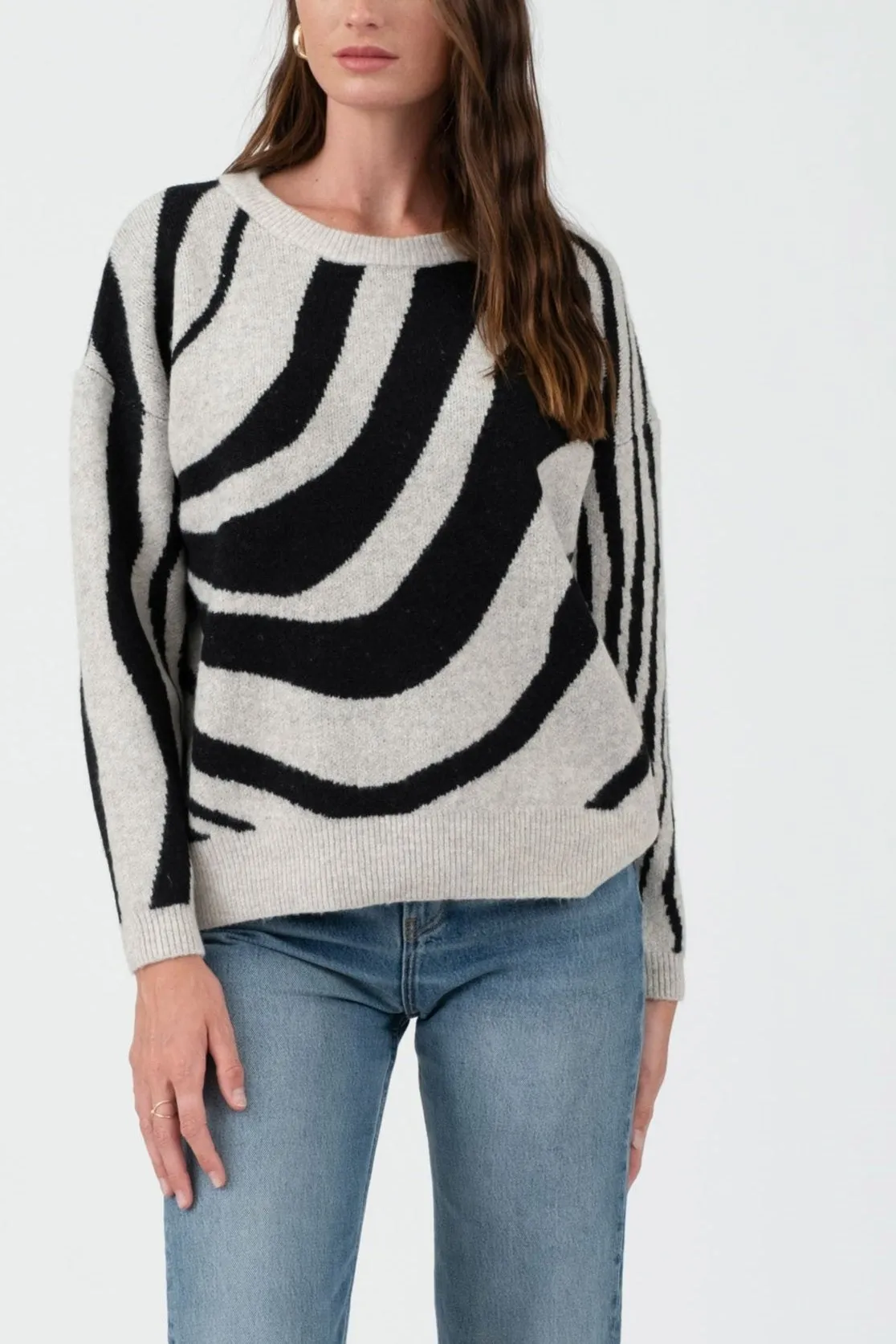 Zebra Print Long Sleeve Sweater